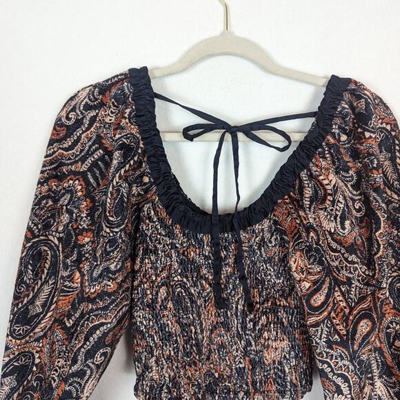 NWT Free People Dare Me Long Sleeve Velvet Blouse Size XS - Picture 3 of 11